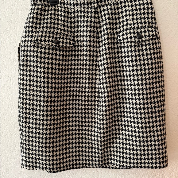 Marc Jacobs Houndstooth Wool Blend Mini Skirt - Black & White - Size 10 - Picture 5 of 7